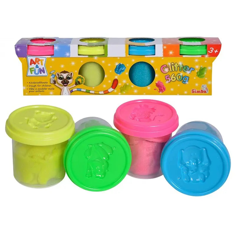 عجينة سيمبا الفنية والممتعة الناعمة اللامعة، 4 ألوان