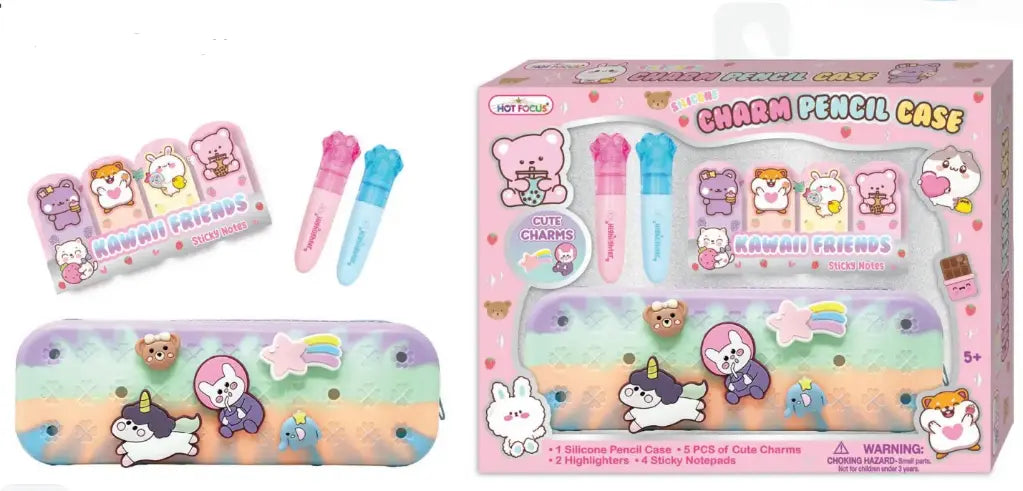 Hot Focus Charm Pencil Case Set – Kawaii Friends