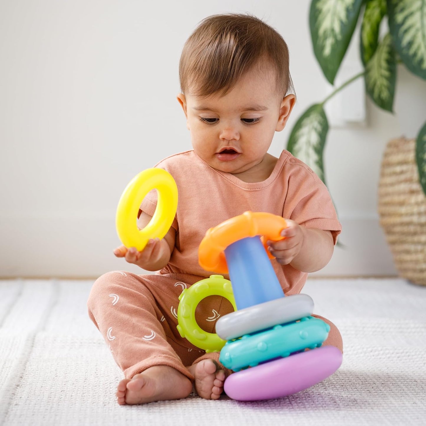 Infantino Box of Cheer - Stacking Rings & Rattle Activity Set