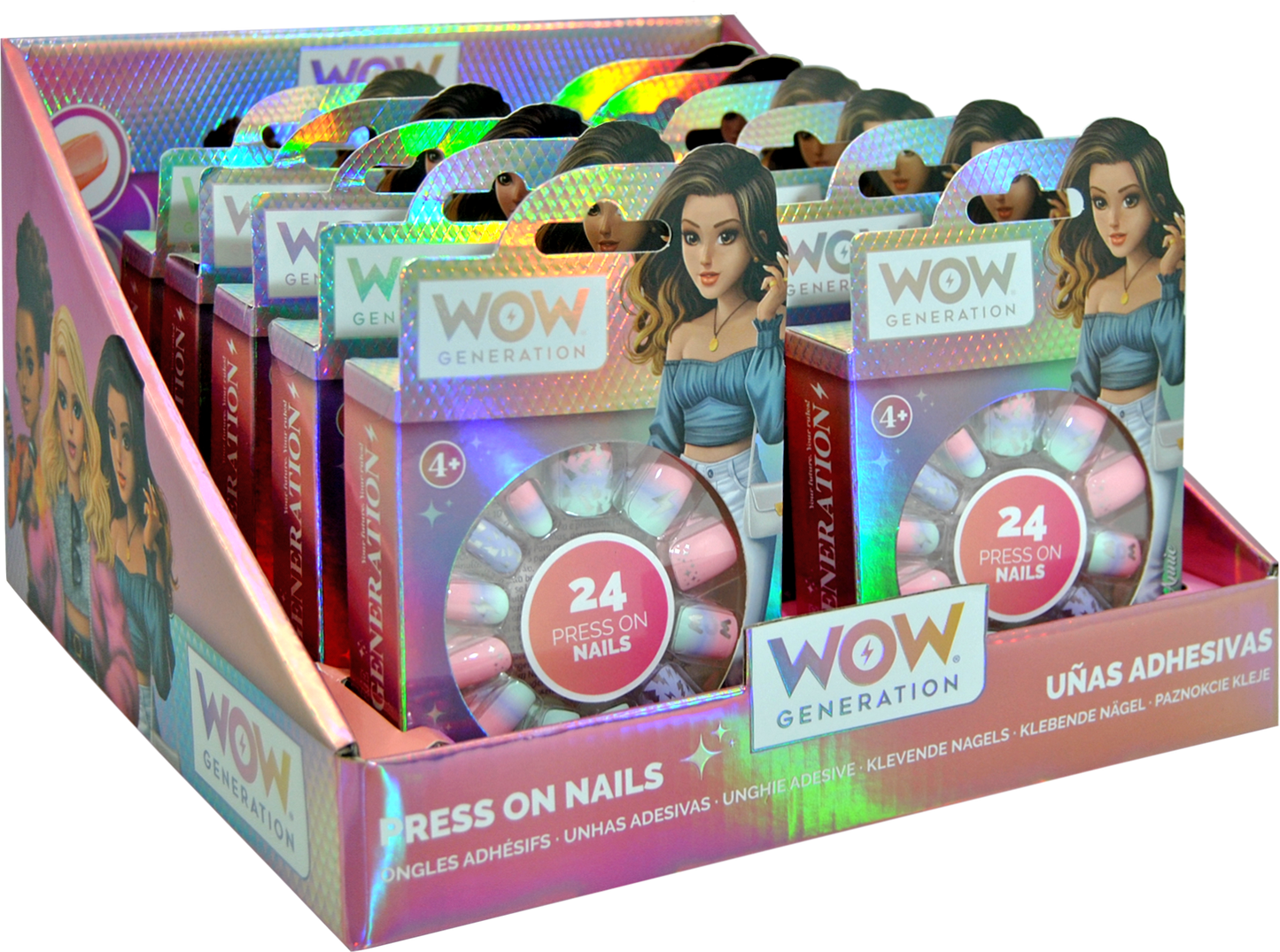 Set of 24 Adhesive Nails-WOW Generation