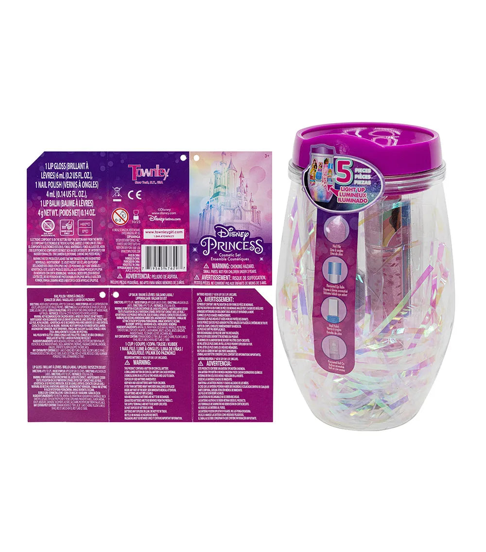Townley Girl Disney Princess Light Up Cosmetic Tumbler Set