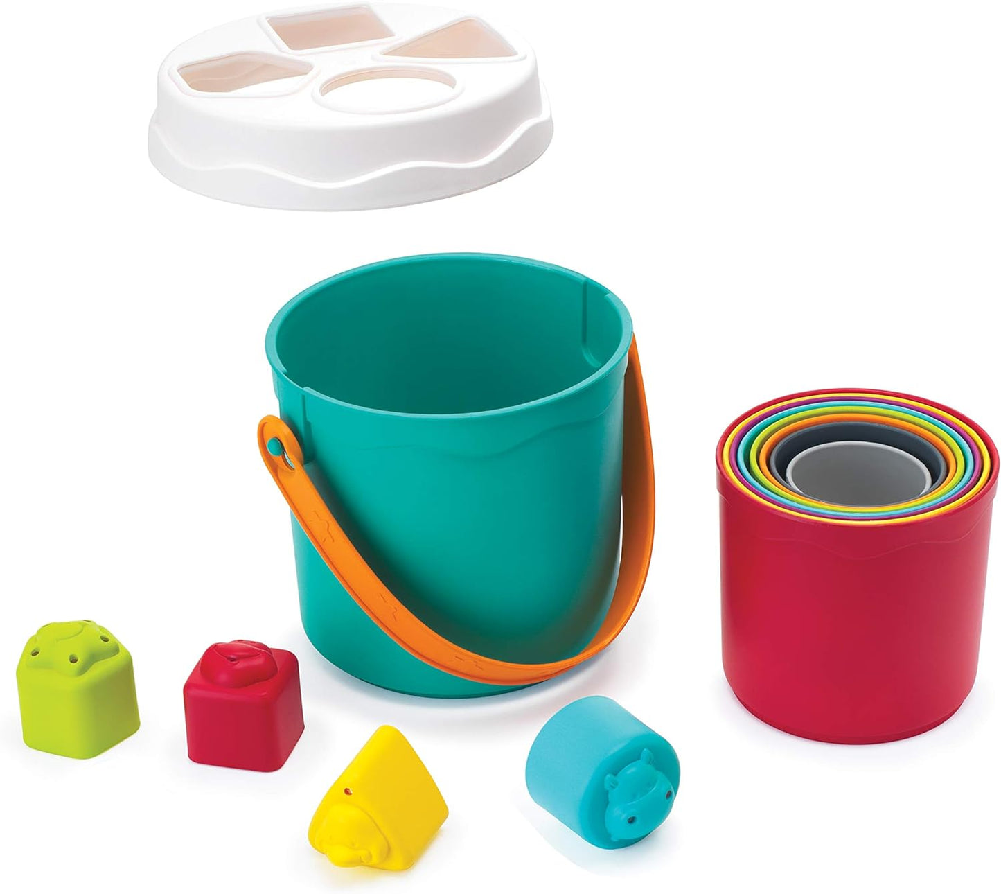 Shape Sorting Stack N' Nest Buckets (10 Pcs) | 6M+