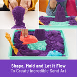 Kinetic Sand Sandbox Set – 1lb Purple Sand with Molds & Tray