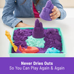 Kinetic Sand Sandbox Set – 1lb Purple Sand with Molds & Tray
