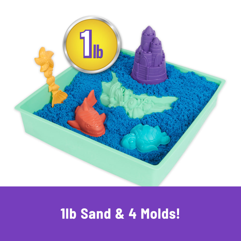Kinetic Sand Sandbox Set – 1lb Purple Sand with Molds & Tray