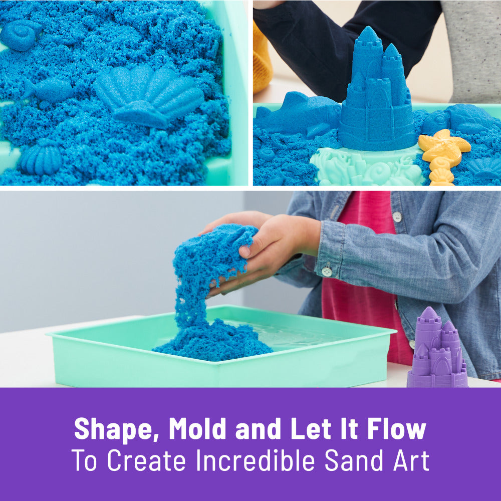 Kinetic Sand Sandbox Set – 1lb Purple Sand with Molds & Tray