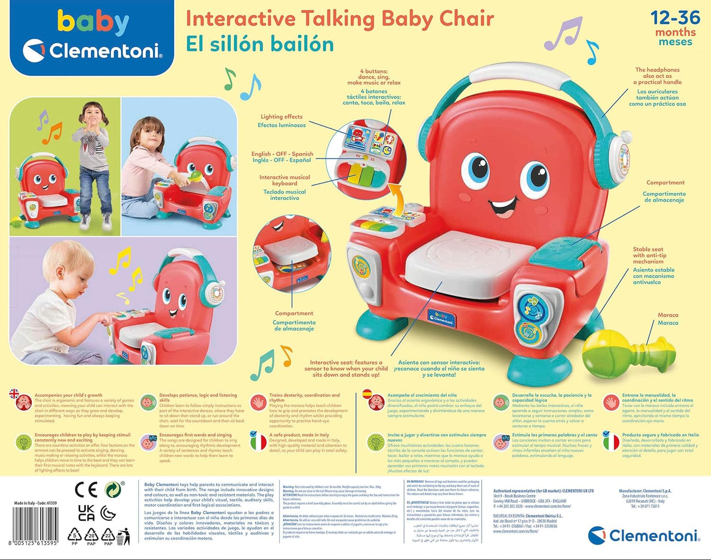 Baby Clementoni Interactive Talking Music Chair