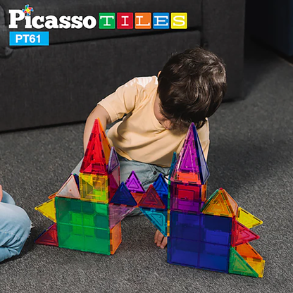 Picasso Tiles - 3D Magnetic Building Tiles - 61Pcs