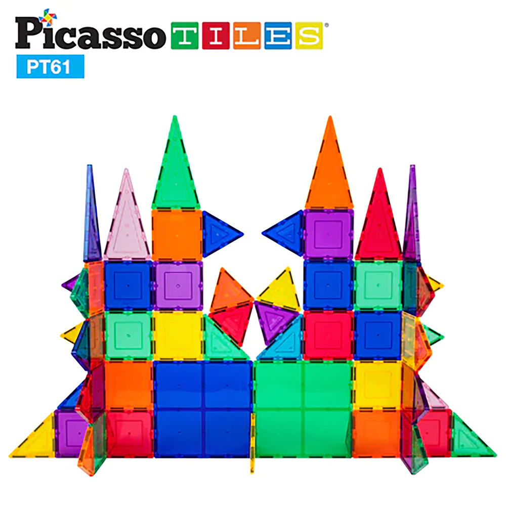 Picasso Tiles - 3D Magnetic Building Tiles - 61Pcs