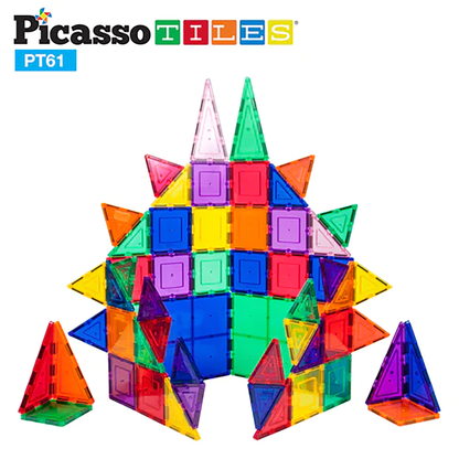 Picasso Tiles - 3D Magnetic Building Tiles - 61Pcs