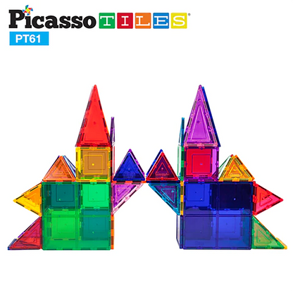 Picasso Tiles - 3D Magnetic Building Tiles - 61Pcs
