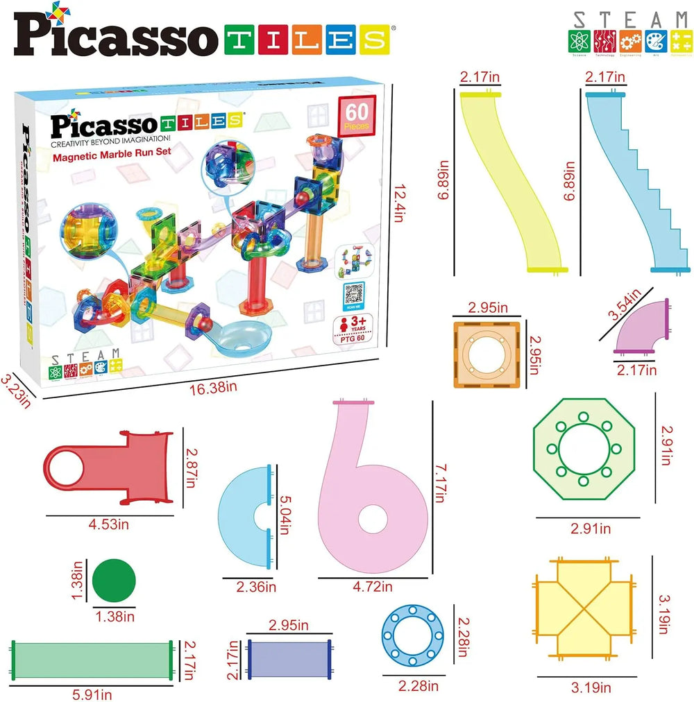 Magnetic Marble Run Set 60 pcs – PicassoTiles