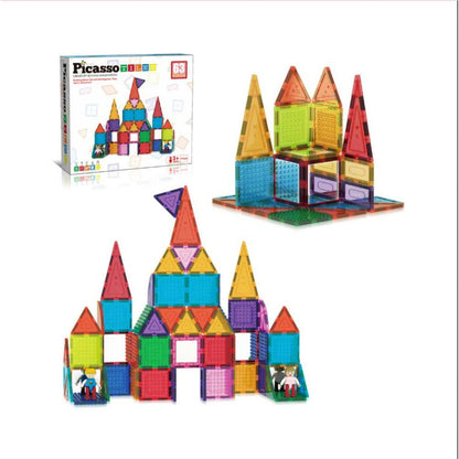 Picasso Tiles - Magnetic Building Bricks And Tiles - 63 Pcs