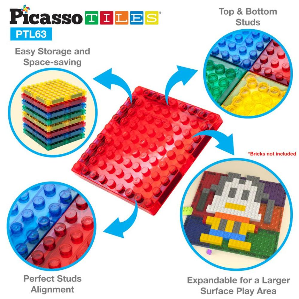 Picasso Tiles - Magnetic Building Bricks And Tiles - 63 Pcs