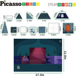 57 Piece Double-Sided Haunted Castle Magnetic Building Set– PicassoTiles