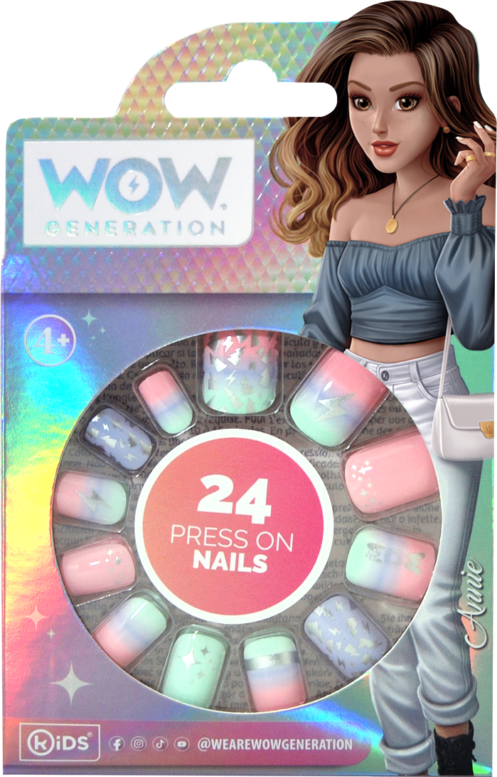 Set of 24 Adhesive Nails-WOW Generation