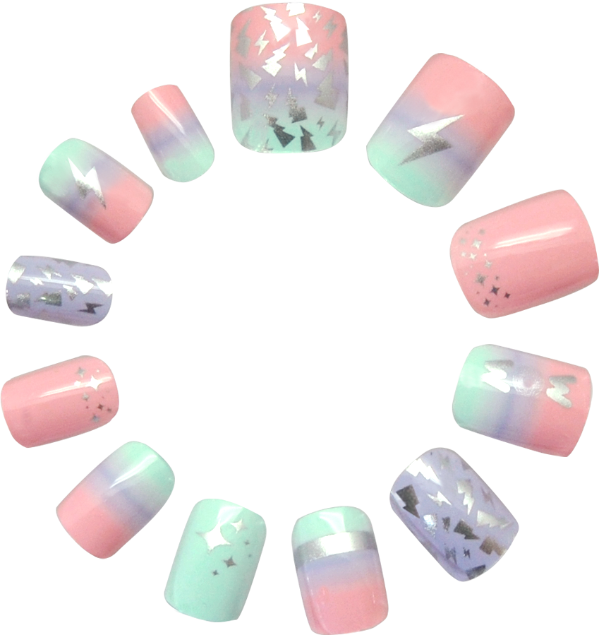 Set of 24 Adhesive Nails-WOW Generation