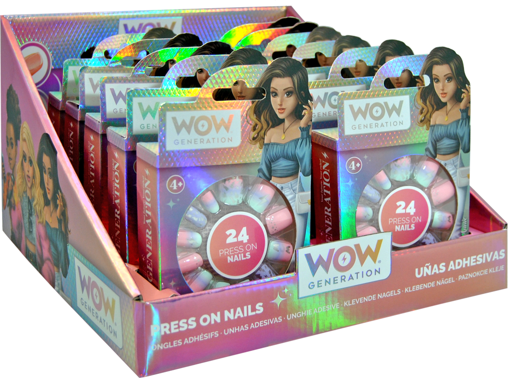 Set of 24 Adhesive Nails-WOW Generation